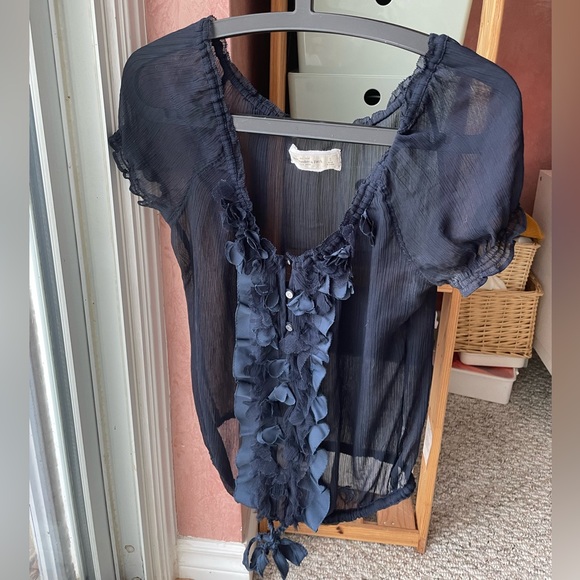 ABERCROMBIE & FITCH women’s short sleeve chemise blouse - Picture 5 of 7